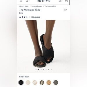 Rothy's The Weekend Slide Sandals in Black
